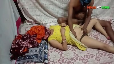 Indian sizzling maid nailing with owner aged son  - BENGALI hard-core duo