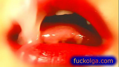 extreme closeup on cumshots in gullet and lips